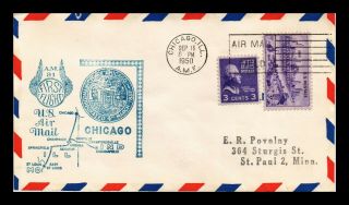 Dr Jim Stamps Us Chicago Am 91 First Flight Air Mail Cover East Saint Louis