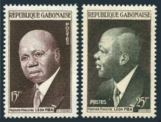Gabon 148 - 149,  Mnh.  Michel 151 - 152.  Prime Minister Leon Mba.  Republic,  1st Ann.  1961.