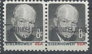 Arizona Precancels,  8c Eisenhower Pair,  Winkelman,  Type 841,  Error " Wii "