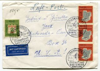 Germany 1953 Bundespost - Ifraba - Semi Postal - Airmail Cover To Oregon,  Usa