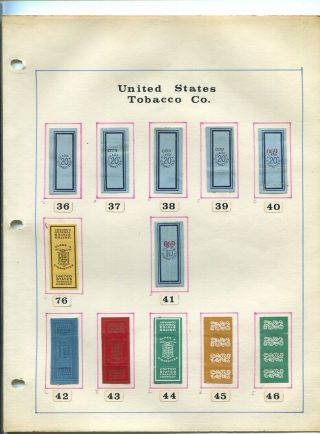 United States Tobacco Company Taxpaid Stamps