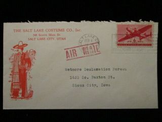 Salt Lake Costume Co.  City Ut C25 6c Postal History Advertising Commercial Cover