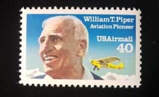 1991 Us Airmail Stamp C129 Mnh William T Piper Aviation Pioneer