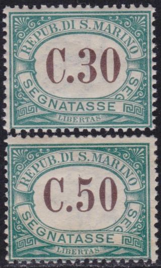 San Marino 1897 Postage Due 30c And 50c Mnh B17284