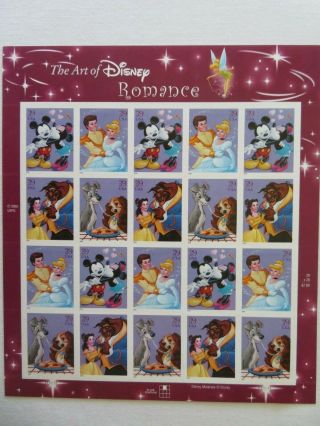 Us Postage Stamp 2006 The Art Of Disney Romance Sheet Of 20 39c Mnh 568000