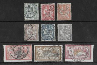 China French Offices 1902 - 1906 Set Of 9 Stamps Yvert 23 - 31 Cv €80
