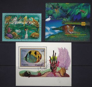 Thematics Postage Stamps - Three Good Nature Minisheets.  60p Start.