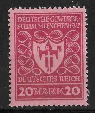 Germany Reich 1922 Nh 20 M Red Carmine Michel 204b Cv €50 Signed