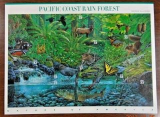 Scott 3378 Pacific Coast Rain Forest Sheet (face Value - $3.  30)