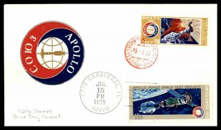 Us Russia Mixed Franking 1975 Apollo Soyuz Cover