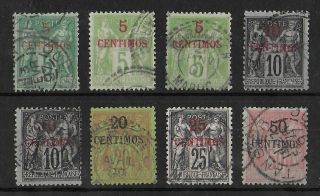 Morocco French Offices 1891 - 1900 Set Of 8 Stamps Cv €175