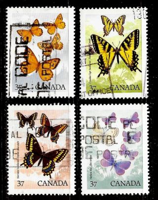 1988 Canada Full Set Of 4 Stamps Featuring Butterflies That Are