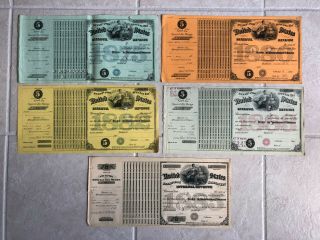 Us Special Tax Revenue Stamps - $5 Dealer In Manufactured Tobacco 1875 - 1885