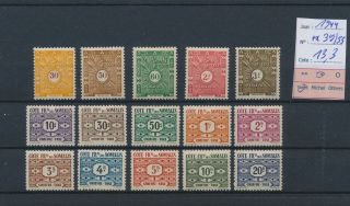 Lk85834 French Somalia 1944 Taxation Stamps Fine Lot Mh Cv 13,  3 Eur
