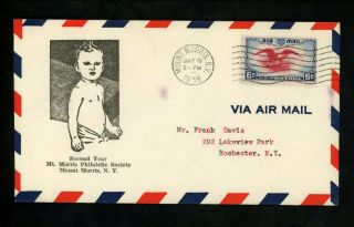 Us Postal History Airmail National Airmail Week Mount Morris Ny 1938 Indian Fire