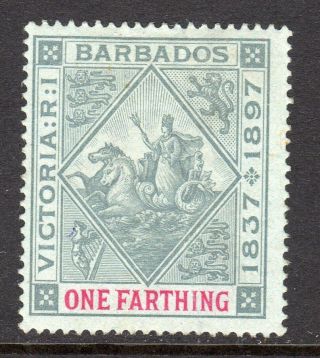 Barbados 1897 - 98 Diamond Jubilee (paper Blued) ¼d Sg125 M/mint Cat £30