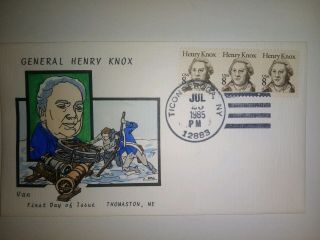 Van Natta General Henry Knox Hand Painted Hp First Day Cover Fdc