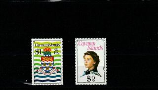 A91 - Cayman Isl - Sg358 & 419 Mnh 1974 $1 & $2 Definitives High Values