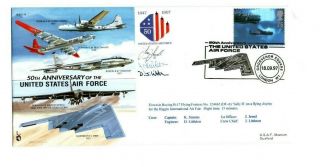 1997 Js (cc) 33 Cover - 50th Anniversary Of Us Air Force - Gb Stamp - Signed