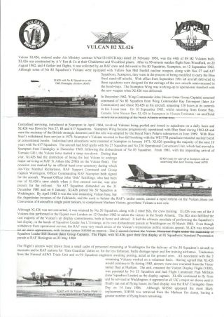 1996 AVRO Vulcan B2 - XL426 Delivery to Southend Airport - signed Craig,  2 others 4