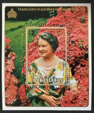 Cook Islands1980 80th.  Birthday Of The Queen Mother Mini Sheet Ms702 Mnh