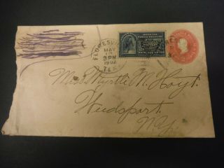 Wpphil Us Cover Scott E4 Canceled In 1902 Postal Stationary U362 Or U367