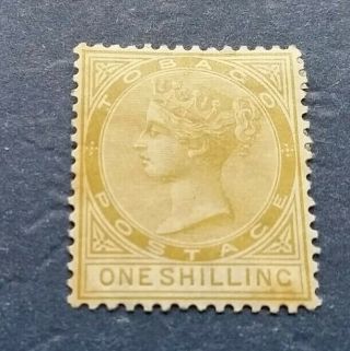 Tobago Stamp,  Scott 12 And Hinged,  Toning