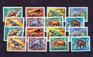 Mongolia Dinosaurs Mnh (16 Stamps) Mt 673s