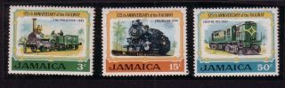 Rail/trains Thematic Stamps - Jamaica,  3 Stamps Muh,  Locomotives Different Eras