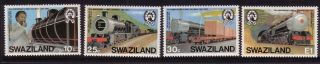 Rail/trains Thematic Stamps - Swaziland,  4 Stamps Muh,  1984 20 Years Swazi Rail