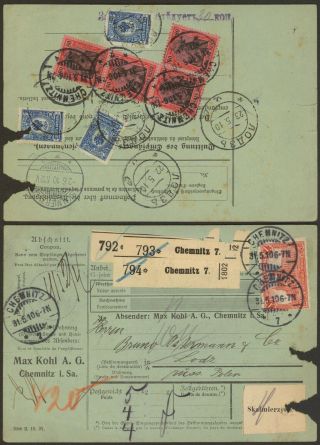 Germany 1910 - Parcel Post Waybill Chemnitz To Lodz Russia 32701/4