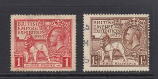 Gb Gv 1925 Bee British Empire Exhibition - Fine Set Sg432 - 433