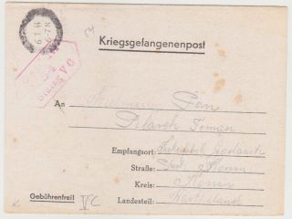 Germany Poland (wartheland) Cpl.  P.  O.  W.  Lett.  Sheet Stalag Vc Offenburg To Konin