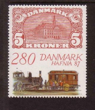 Rail/trains Thematic Stamps - Denmark,  Muh,  Hafnia 87,  Train Station & Trains
