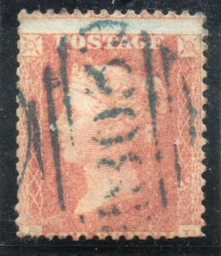 One Penny Red,  Large Crown,  Perf 14,  With Blue Postmark,  " 803 Dulverston "