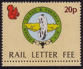 Rail/trains Thematic Stamps - Ravenglass & Eskdale 20p Rail Letter Fee