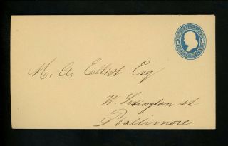 Us Postal Stationery U119 Envelope Entire 1c Light Blue On Manila
