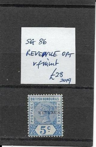 British Honduras Qv Revenue Overprint Sg86 Very Fine Mint/mh As Scan