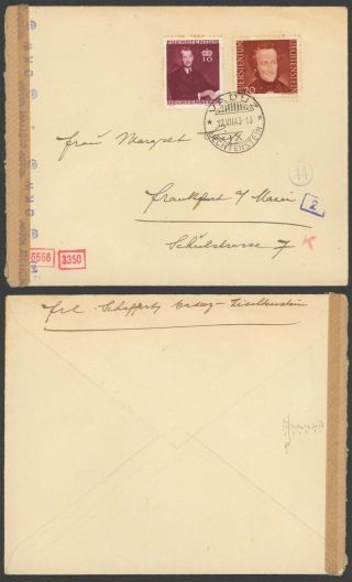Liechtenstein Wwii 1943 - Cover To Frankfurt Germany 30240/3
