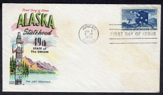 1959 Alaska Statehood Airmail - Fluegel Fdc Pb975