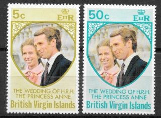 British Virgin Islands 1973 Royal Wedding Mnh