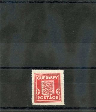 Guernsey Sc N2 (mi 2bv) Vf Nh 1941 1d Vermilion,  Thin Paper Variety,  $30
