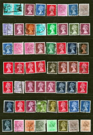 Gb Selection Of 100 Perfins,  Queen Elizabeth Ii