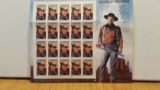 U.  S.  Postage Stamps Legends Of Hollywood - John Wayne Sheet Of 20 - 3876
