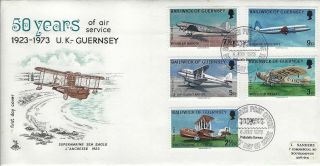 Guernsey First Day Cover Aviation Thematics Addressed