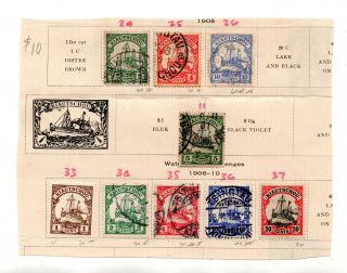 9 German Offices In China Sc 24 - 26 33 - 37 Kiautschou Stamps Id 461
