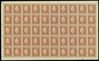 Greece 1937 King George 3 Dr.  Full Sheet Of 50 Mnh Signed Upon Request