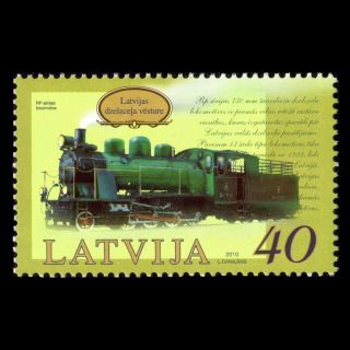 Latvia 2010 - History Of Latvia Railway Locomotive Rp Train - Sc 766 Mnh