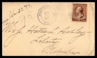 Wisconsin Port Edwards April 11 1887 Cover To Liberty Ne Arrival