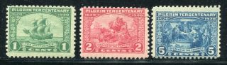 1920 U.  S.  Scott 548 - 50 Pilgrim Tercentenary Set Of Stamps Never Hinged